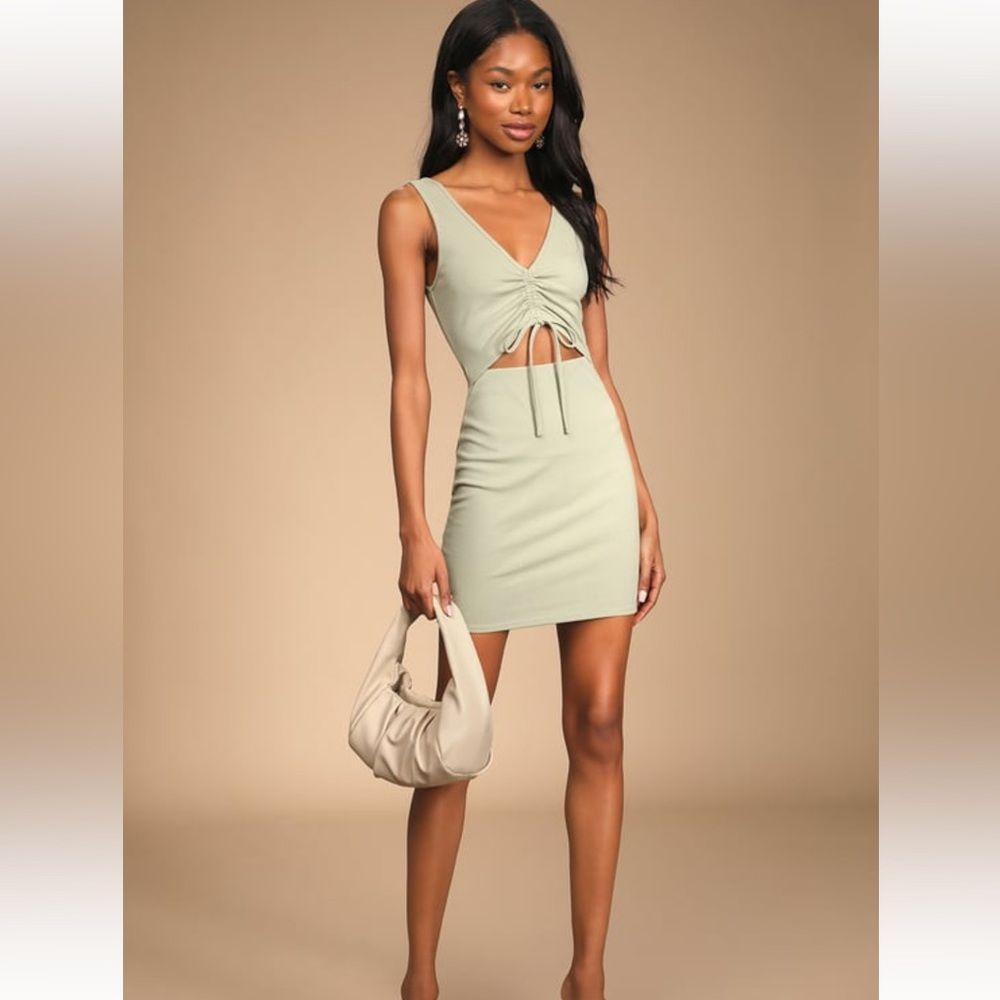 Lulu's Sage Green Mini Dress